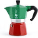Bialetti Moka Express Tricolor Coffee Maker, 3 Cups - Stella Italiana
