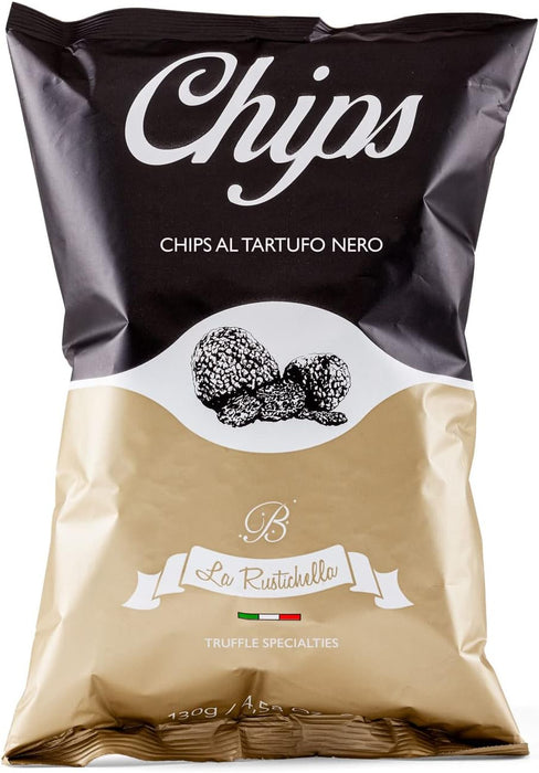 La Rustichella Black Truffle Chips, 2 Packs of 130gr - Stella Italiana