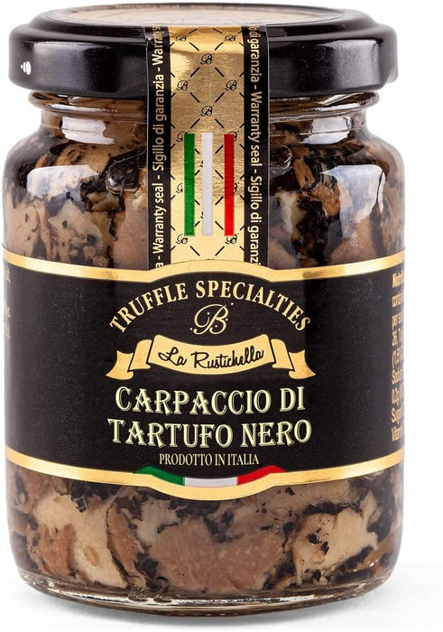 La Rustichella - Black Truffle Carpaccio 90g ,Vegan , Gluten Free, Cholesterol Free - Stella Italiana