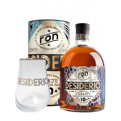 Ron Desiderio 10 year aged - Rum Panama 70cl (Gift box) + 1 glass - Stella Italiana