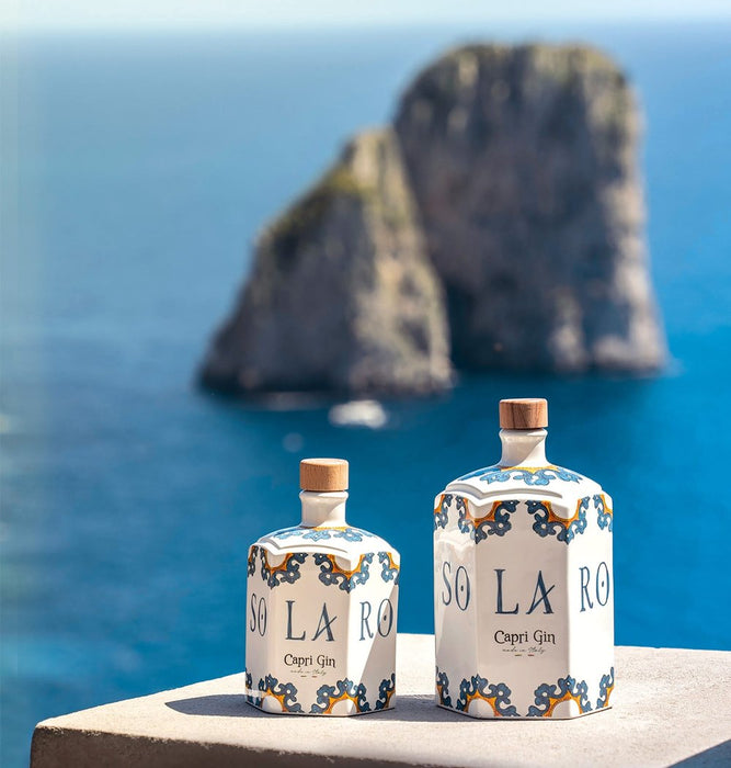 The Essence of Capri - Limoncello Gin Hand Painted Jar - Stella Italiana