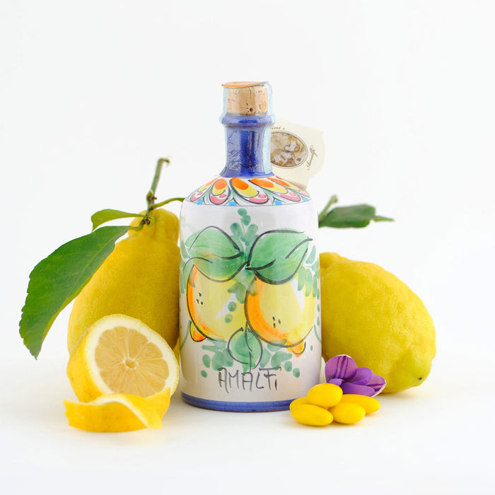 Painted Ceramic jar with filled with Limoncello of Sorrento - Stella Italiana