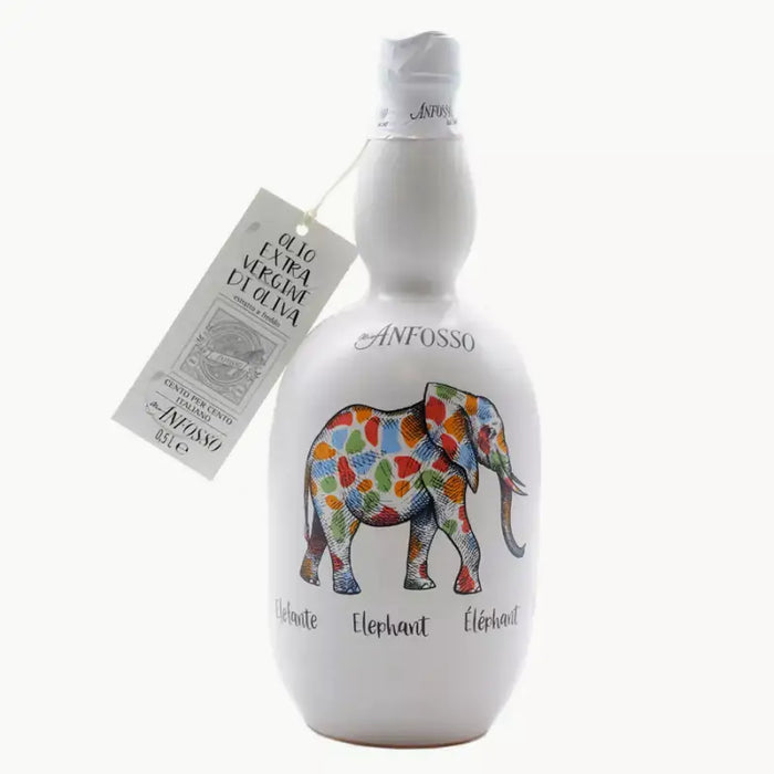 Ceramic bottle Elephant Anfosso - Olio extravergine di oliva Riviera Ligure - Stella Italiana
