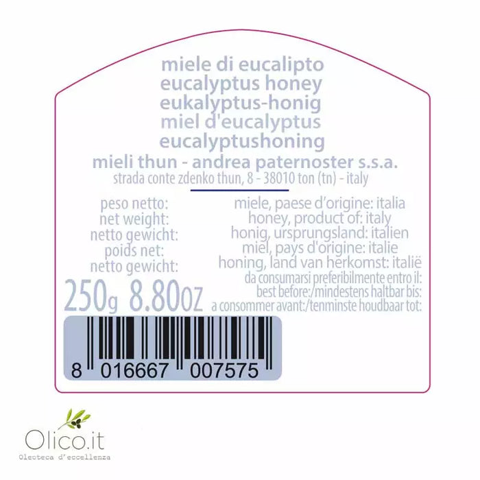 Mieli Thun  Eucalyptus Honey 250 gr - Stella Italiana