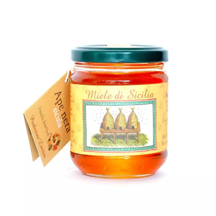 Apicoltura Amodeo Carlo  Thyme Honey Sicilian Black Bee 250 gr - Presidio Slow Food - Stella Italiana