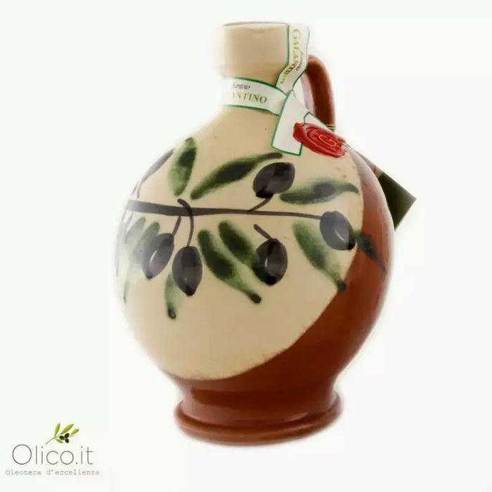 Robin Ceramic Jar with Extra Virgin Olive Oil 500 ml - Puglia - Stella Italiana