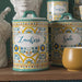 Ceramic Zucchero Jar Hermetic Closure Hermetic Closure Decorating Majolica Sicily - Stella Italiana