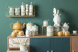 Ceramic Zucchero Jar Hermetic Closure Hermetic Closure Decorating Majolica Sicily - Stella Italiana