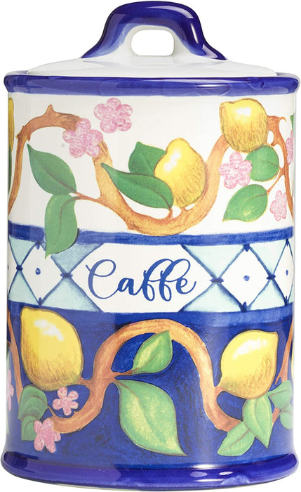 Amalfi Lemons Line Ceramic Stoneware Kitchen Jar Coffee - Stella Italiana